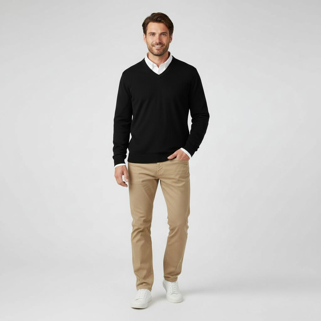 Herren Pullover V-Ausschnitt Ruhige Form - Norvielle