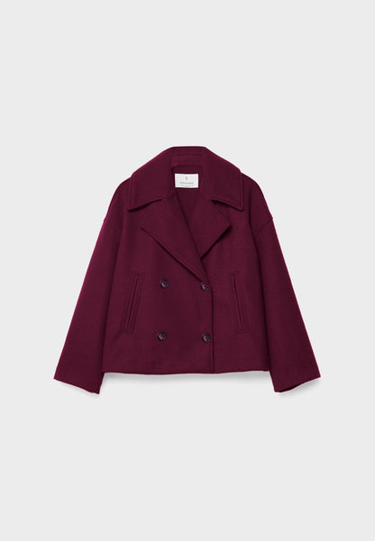 Damen Kurzjacke Reverskragen Doppelreiher Elegante Unifarbe