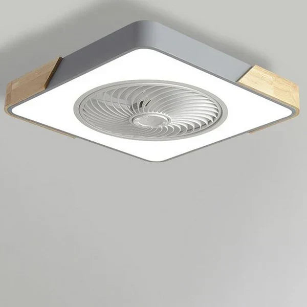 Skandinavische LED Deckenleuchte mit Ventilator Weiss