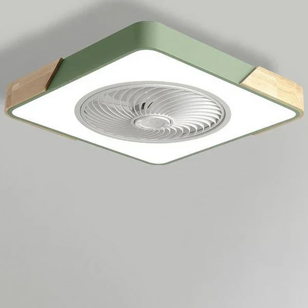 Skandinavische LED Deckenleuchte mit Ventilator Weiss