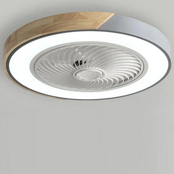Skandinavische LED Deckenleuchte mit Ventilator Weiss