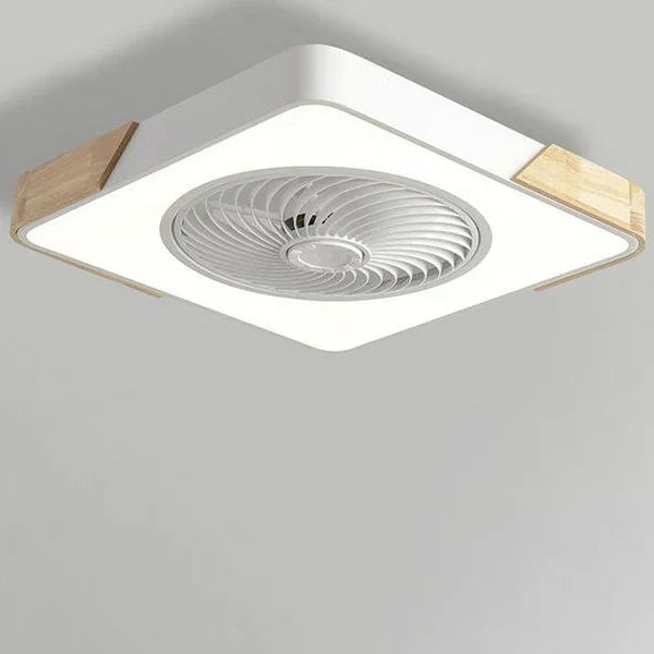 Skandinavische LED Deckenleuchte mit Ventilator Weiss