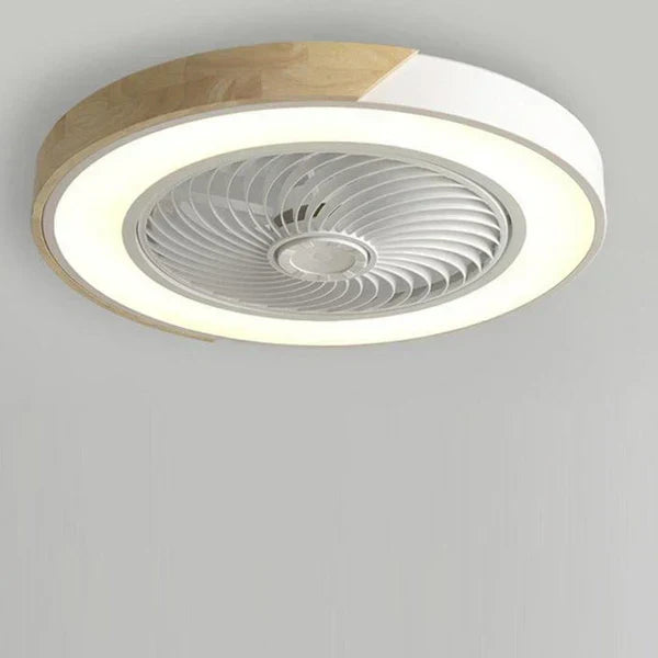 Skandinavische LED Deckenleuchte mit Ventilator Weiss