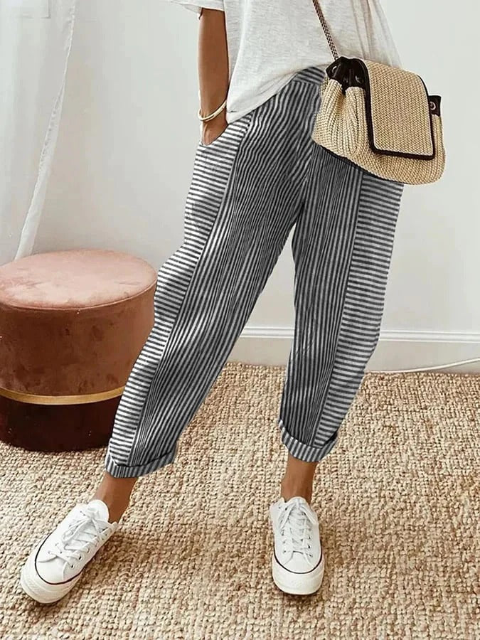 Damen Gestreifte Hose - Norvielle
