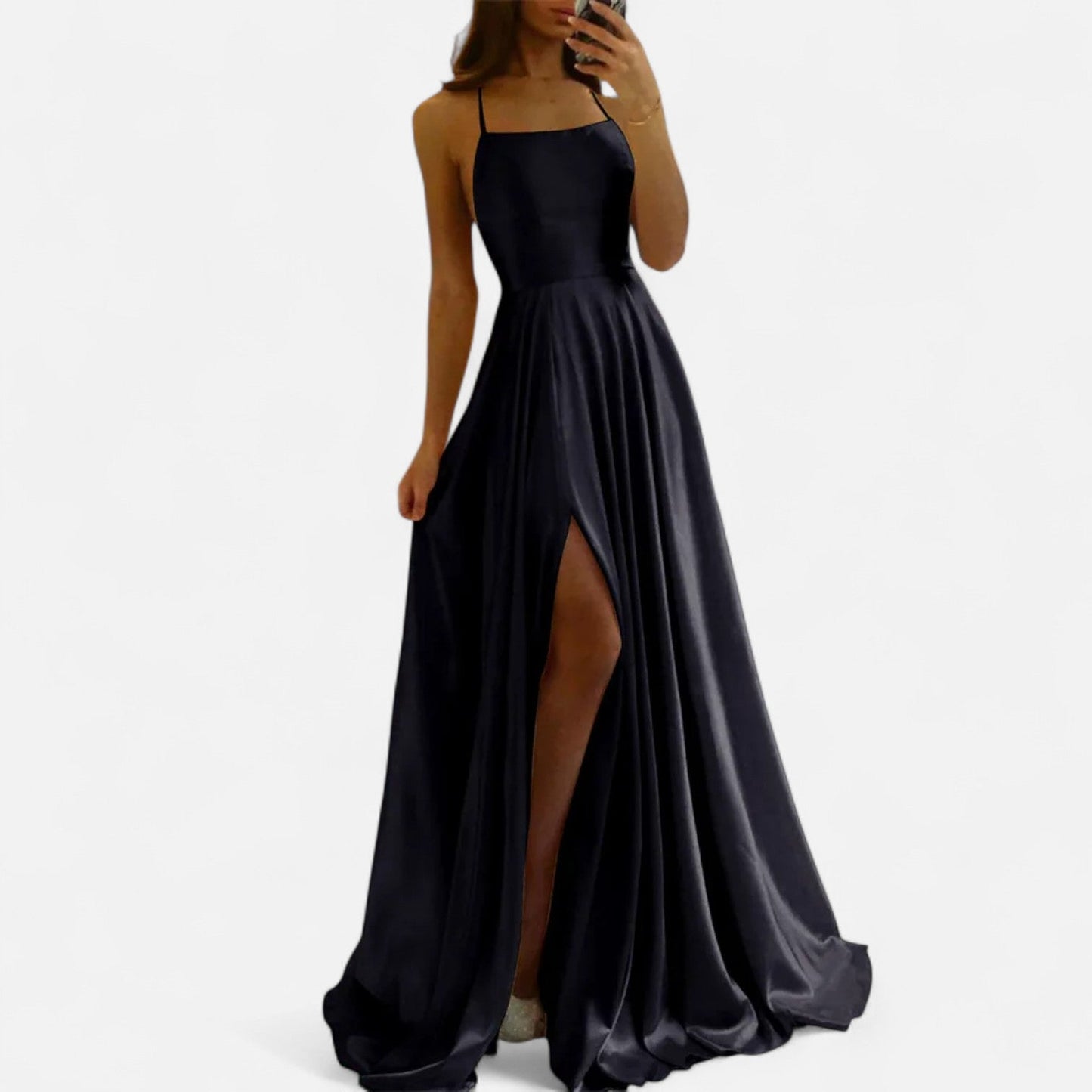 Damen Hochzeitsgast Maxikleid Mit Schlitz