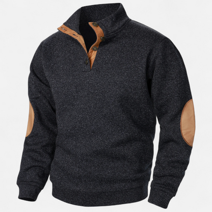 Levi Herren Strickpullover Stehkragen Patchwork