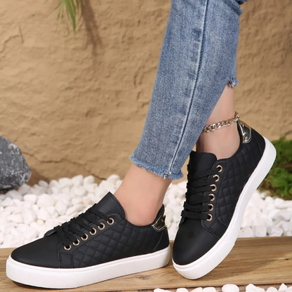 Damen Sneaker Steppung Schnürung