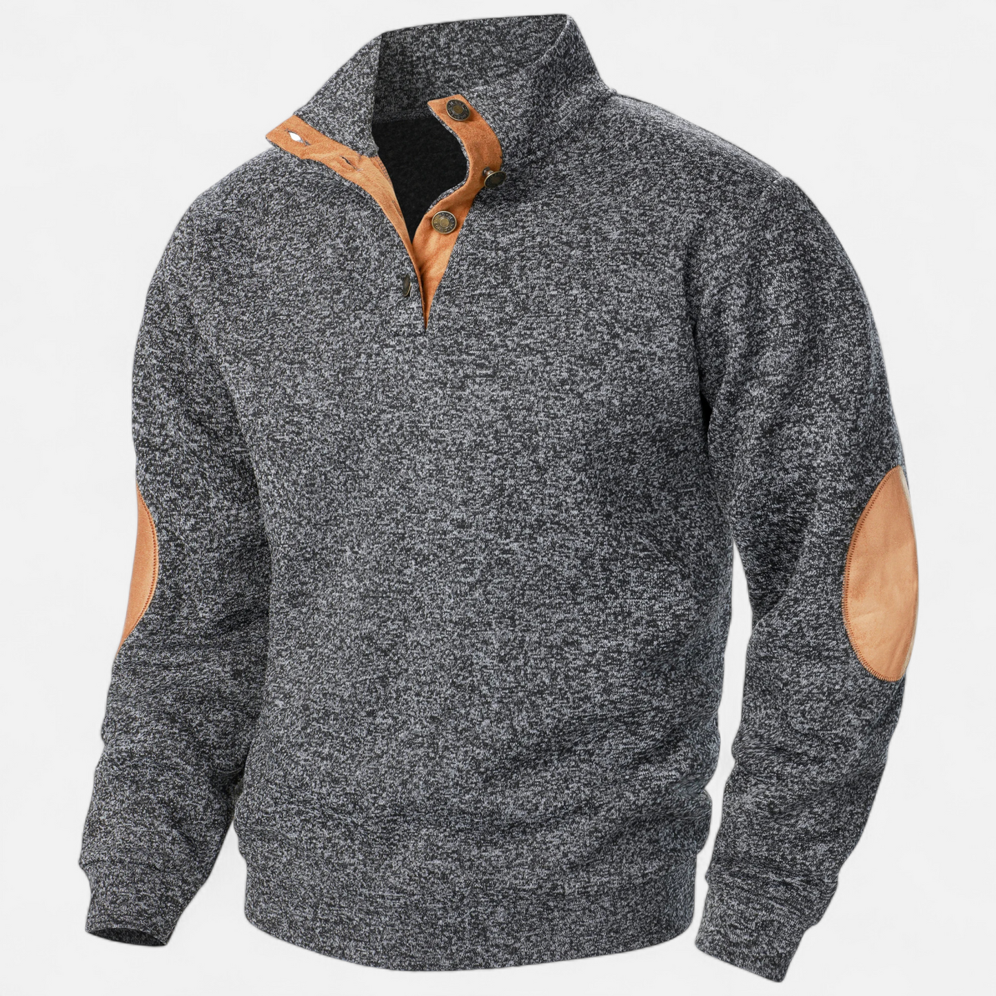 Levi Herren Strickpullover Stehkragen Patchwork