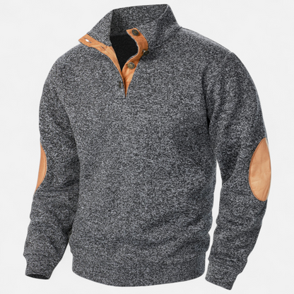 Levi Herren Strickpullover Stehkragen Patchwork