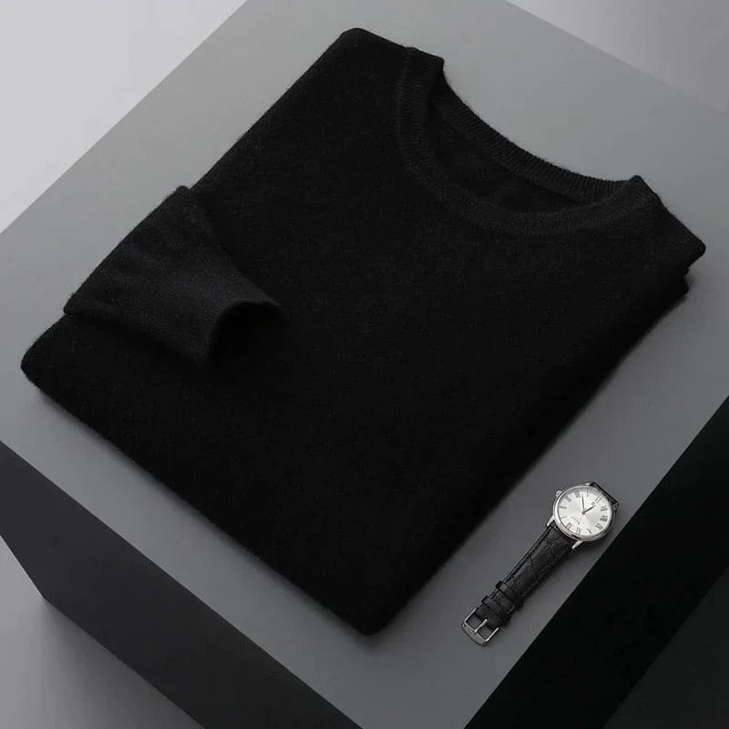 Herren Klassischer Pullover Rundhalsausschnitt