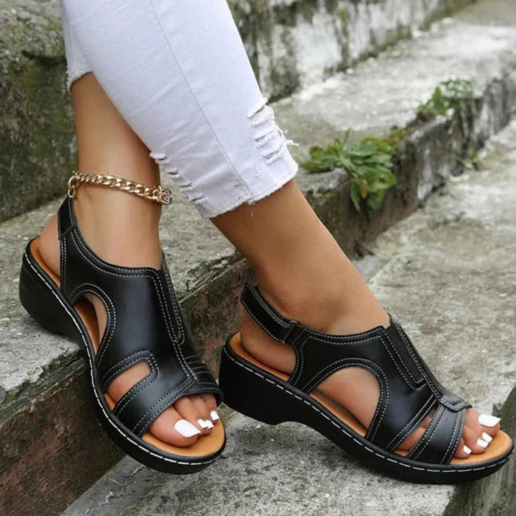 Damen Plateau Sandalen Cutout Frühling