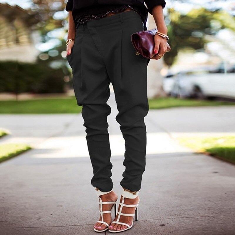 Damen Hose Hohe Taille Stoffhose Mit Gürtel