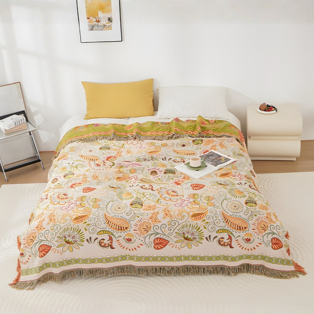 Boho Wurfdecke Herbstblatt Muster - Norvielle
