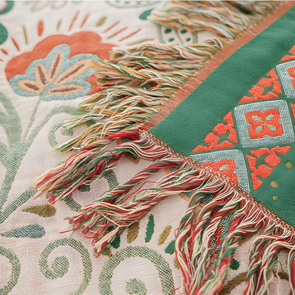 Boho Wurfdecke Herbstblatt Muster