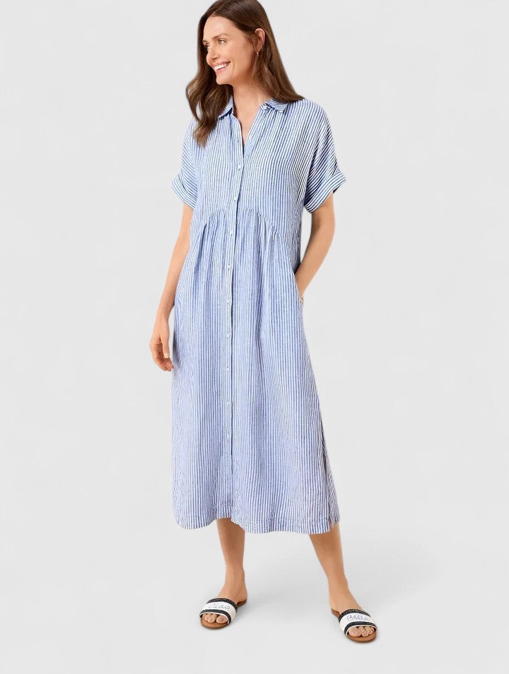 Maja Damen Midikleid Gestreift Leicht Lockeres