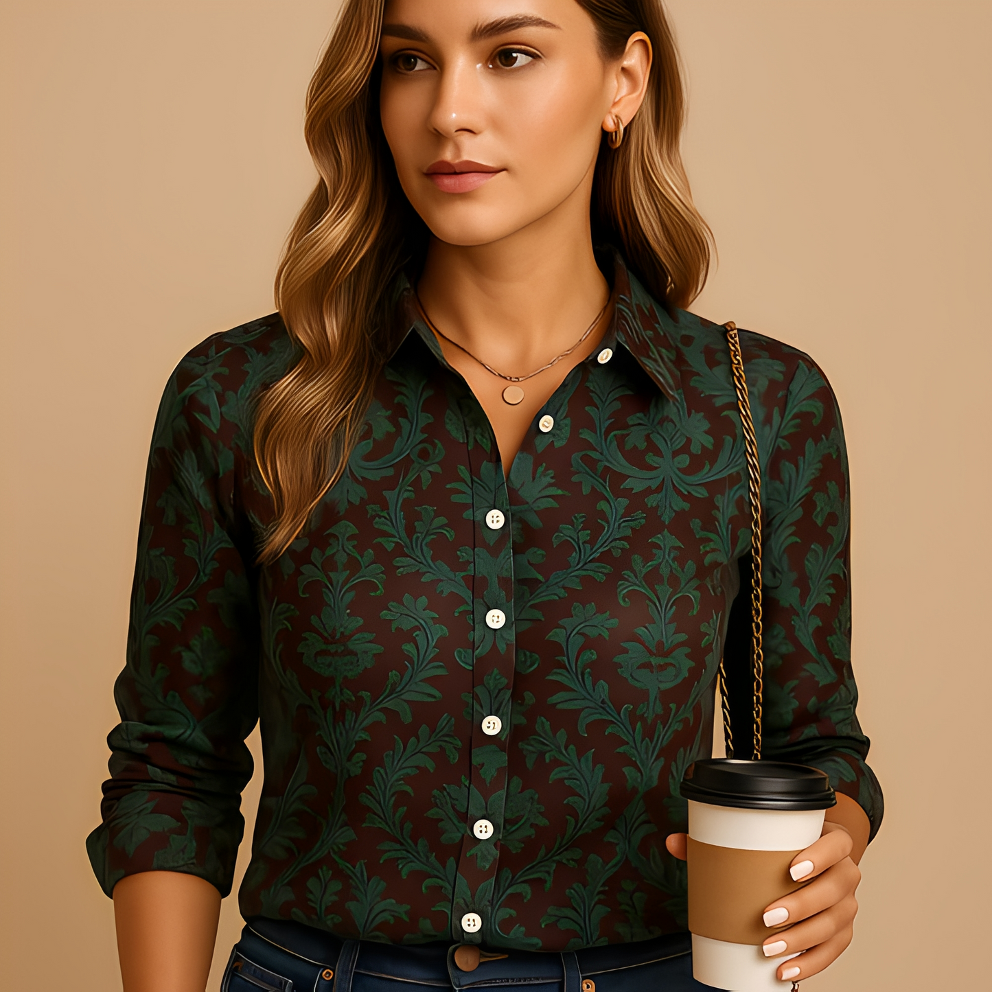 Damen Bluse Länge Langärmelig Elegante - Norvielle
