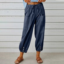 Damen Cargo Hose Tunnelzug Bein