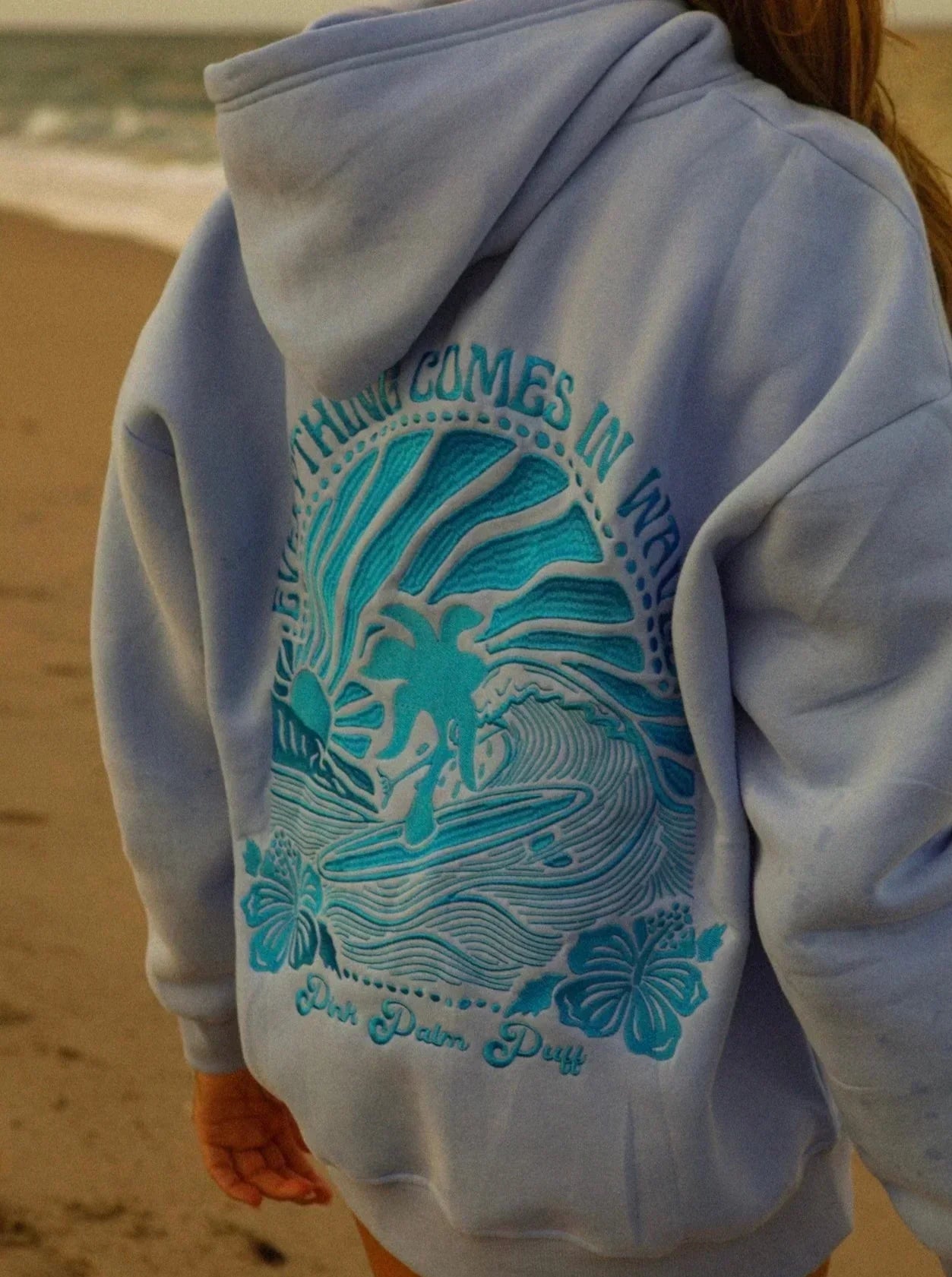 Kapuzenpullover Surf Wave mit Stickerei Lässig