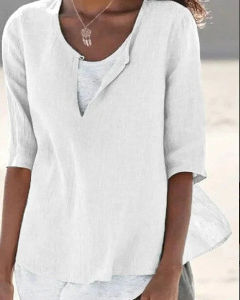 Damen Sommerbluse Leicht Lagenoptik
