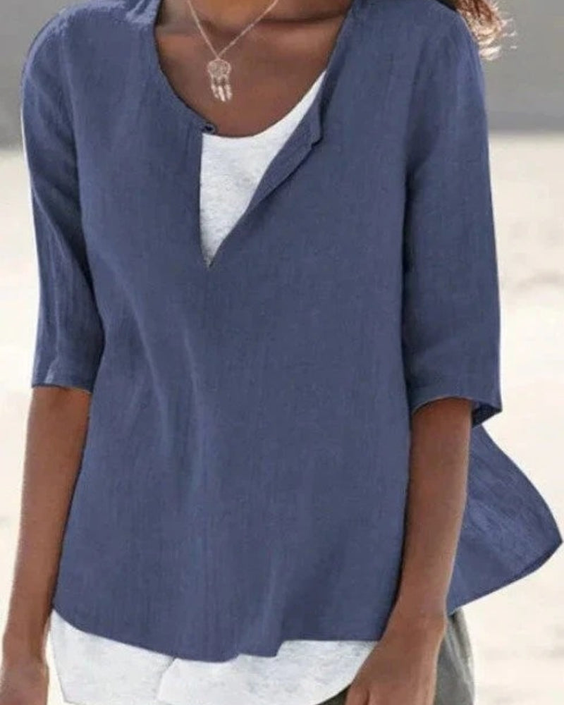 Damen Sommerbluse Leicht Lagenoptik