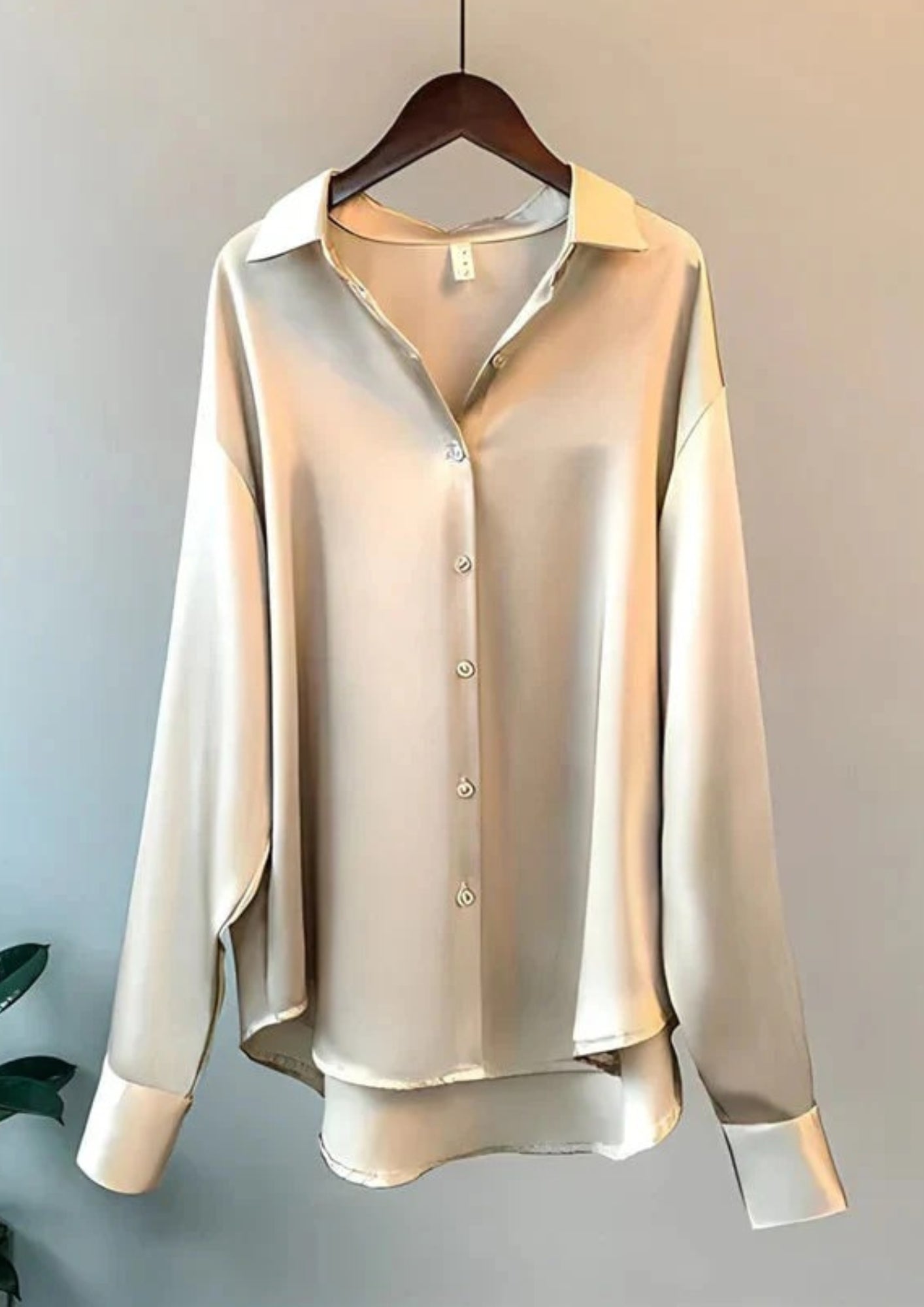 Damen Bluse Klassischer Kragen Knopfleiste Weiß - Norvielle