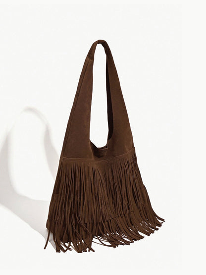 Isla Damen Hobo-Tasche Fransen Leder