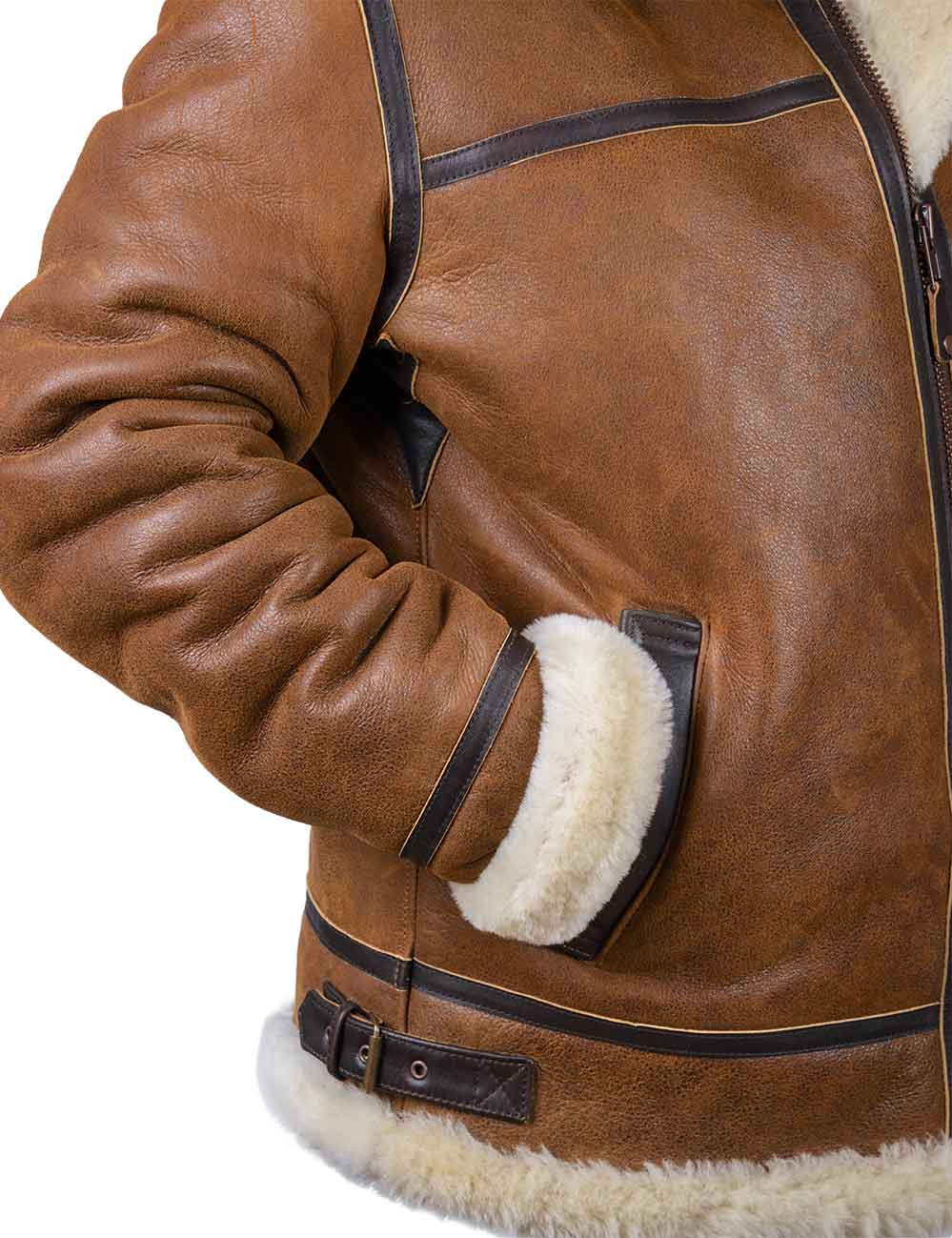 Herren Bomberjacke Kunstfell Kapuze