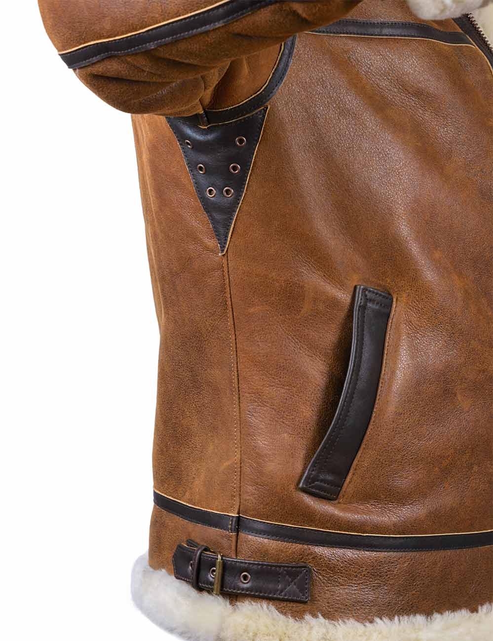 Herren Bomberjacke Kunstfell Kapuze