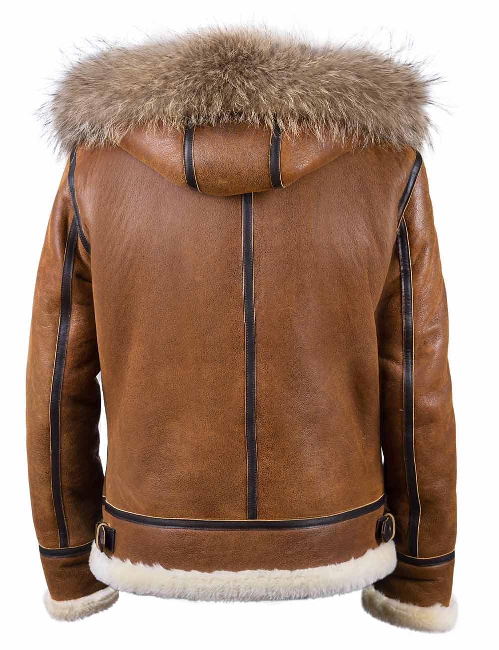 Herren Bomberjacke Kunstfell Kapuze