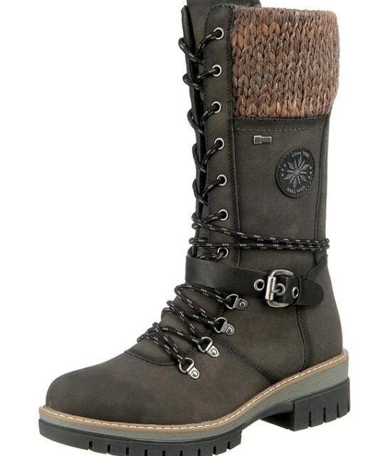 Damen Knöchelhohe Stiefel Schnürung Rutschfeste Sohle