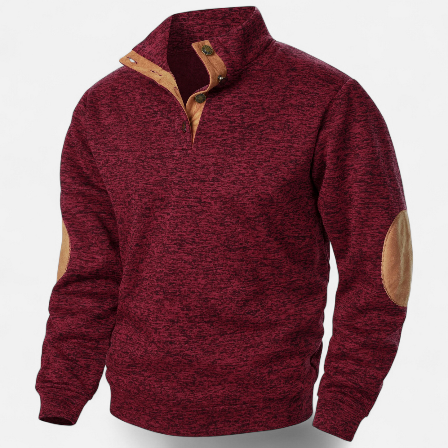 Levi Herren Strickpullover Stehkragen Patchwork Braun - Norvielle
