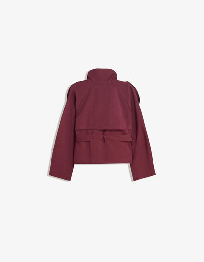 Damen Kurztrenchcoat Taillengürtel Elegantes Design