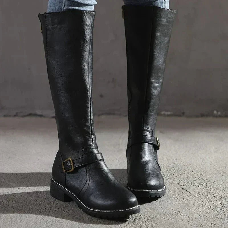 Damen Reitstiefel Elegantes Leder