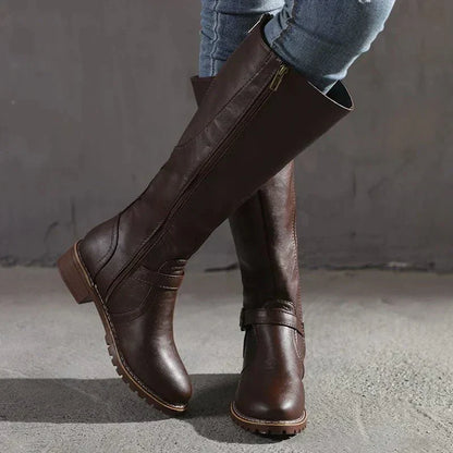 Damen Reitstiefel Elegantes Leder