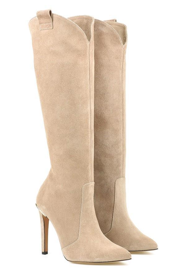 Valentina Damen Stiefel Wildleder High Heel Schwarz - Norvielle