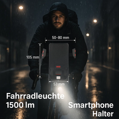Fahrradlicht 4-in-1 mit Powerbank 1500 Lumen LED