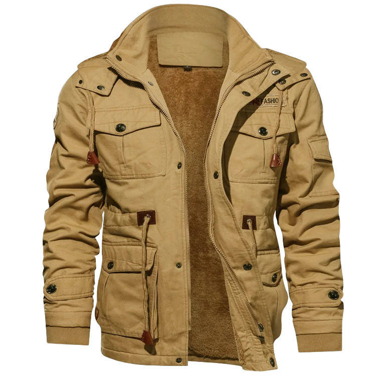 Herren Winterjacke Warm Gefüttert mit Kapuze, Mehreren Taschen