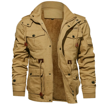 Herren Winterjacke Warm Gefüttert mit Kapuze, Mehreren Taschen