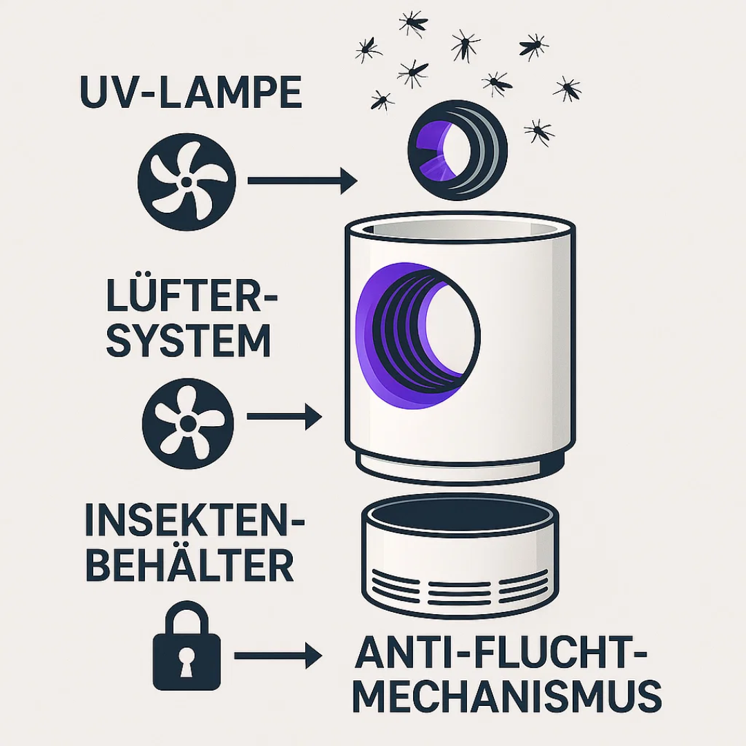 Elektrische Fliegenfalle Innen Außen UV-Lampe