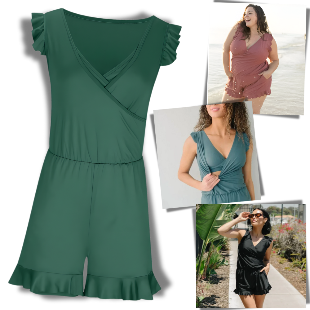 Damen Badeanzug Overall mit Einbaubh - Norvielle