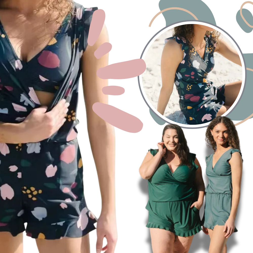 Damen Badeanzug Overall mit Einbaubh