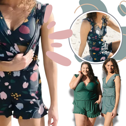 Damen Badeanzug Overall mit Einbaubh