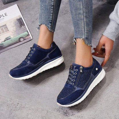 Damen Plattform Sneaker Schnürschuhe - Norvielle