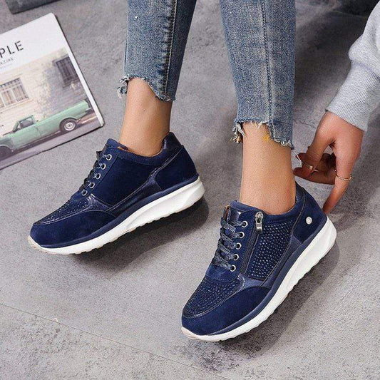 Damen Plattform Sneaker Schnürschuhe - Norvielle