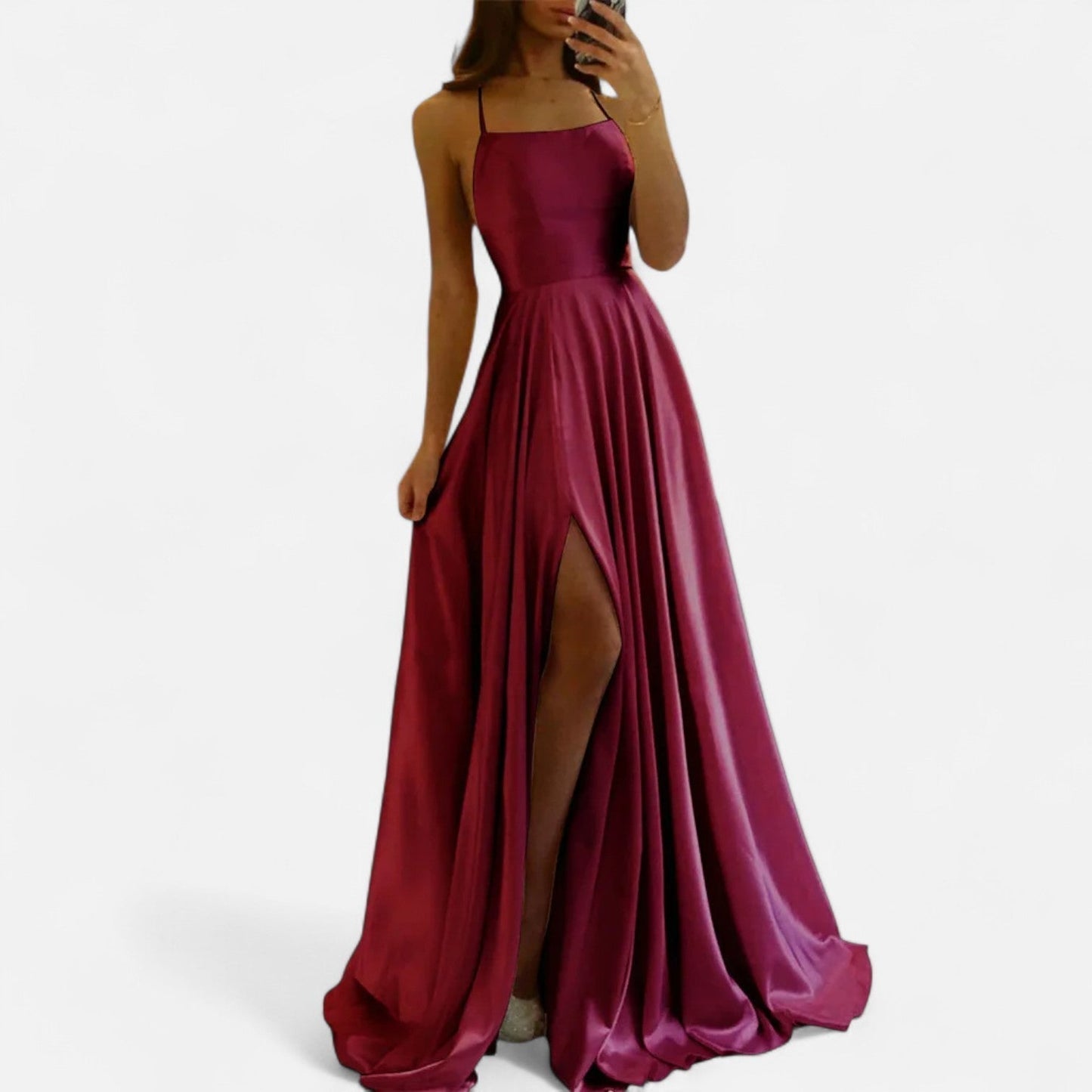 Damen Hochzeitsgast Maxikleid Mit Schlitz