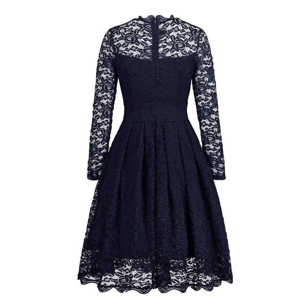 Norvielle Damen Knopfkleid mit Ärmeln und Schnürung - Norvielle