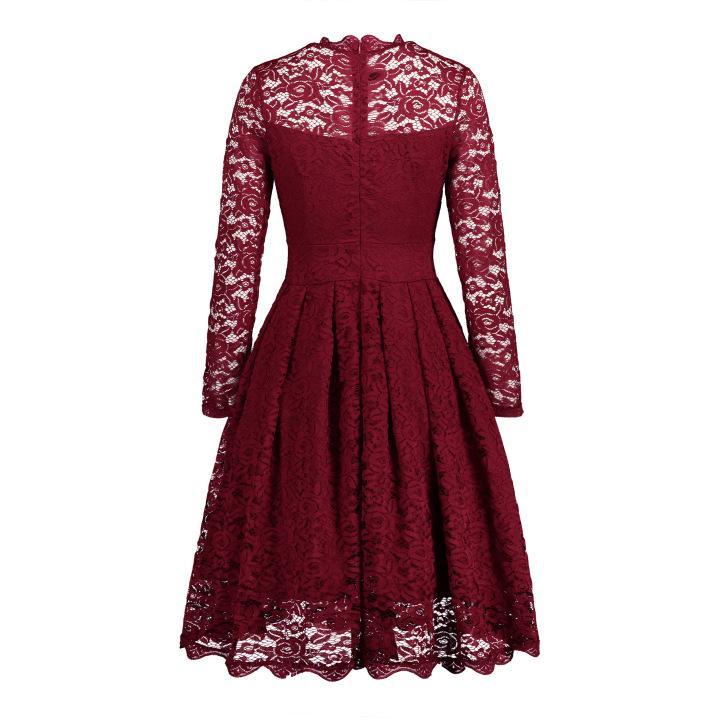 Norvielle Damen Knopfkleid mit Ärmeln und Schnürung