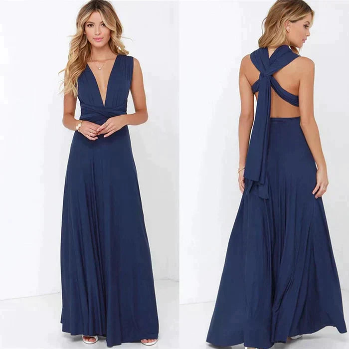 Damen Elastisches Wickelkleid mit Trägern