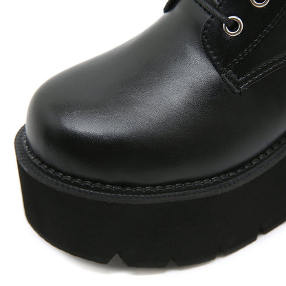 Norvielle Damen Stiefel Martens-Stil Hoher Absatz