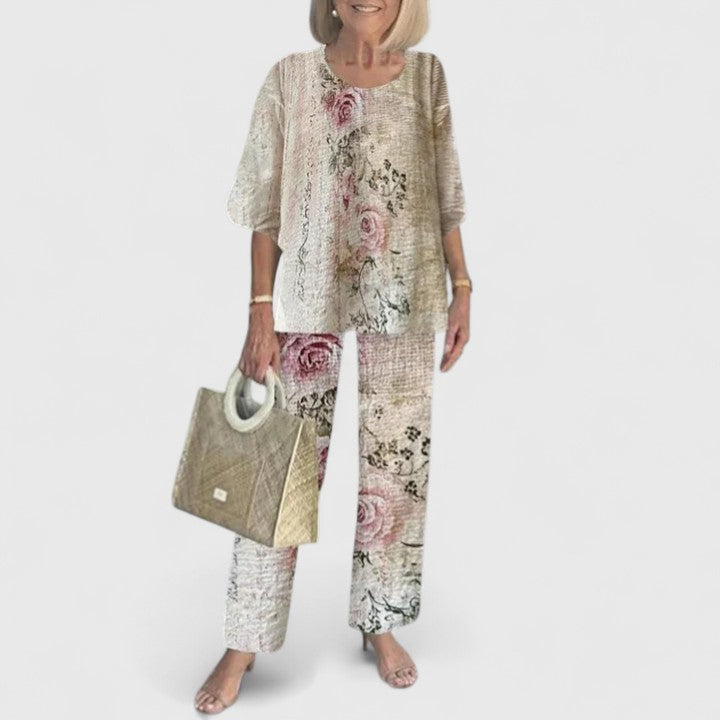 Damen Zweiteiler Hosen Set Bedruckt